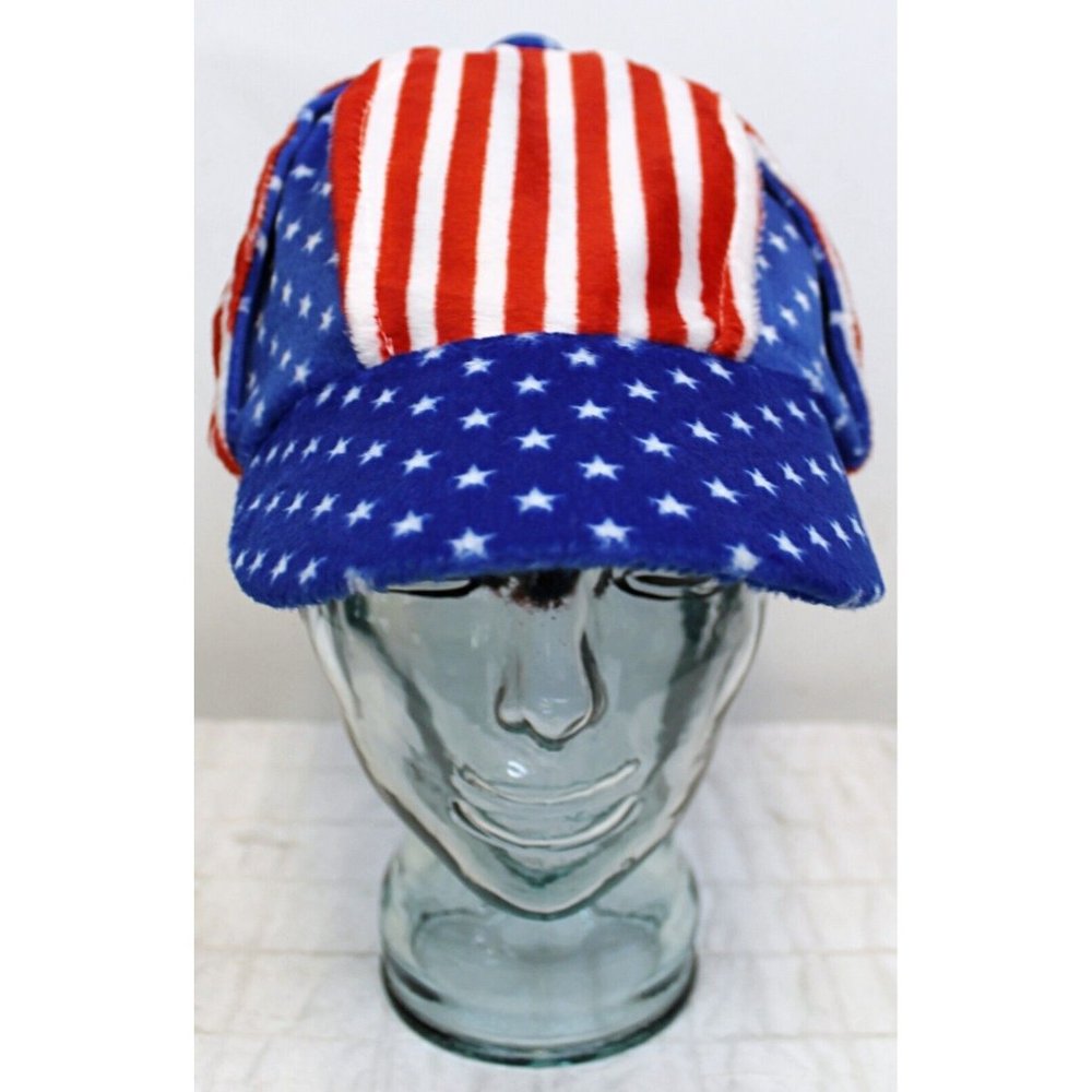 Elope Hat Cap American Flag Print Hidden Zipper Compartment Unisex Sz L 7 3/8